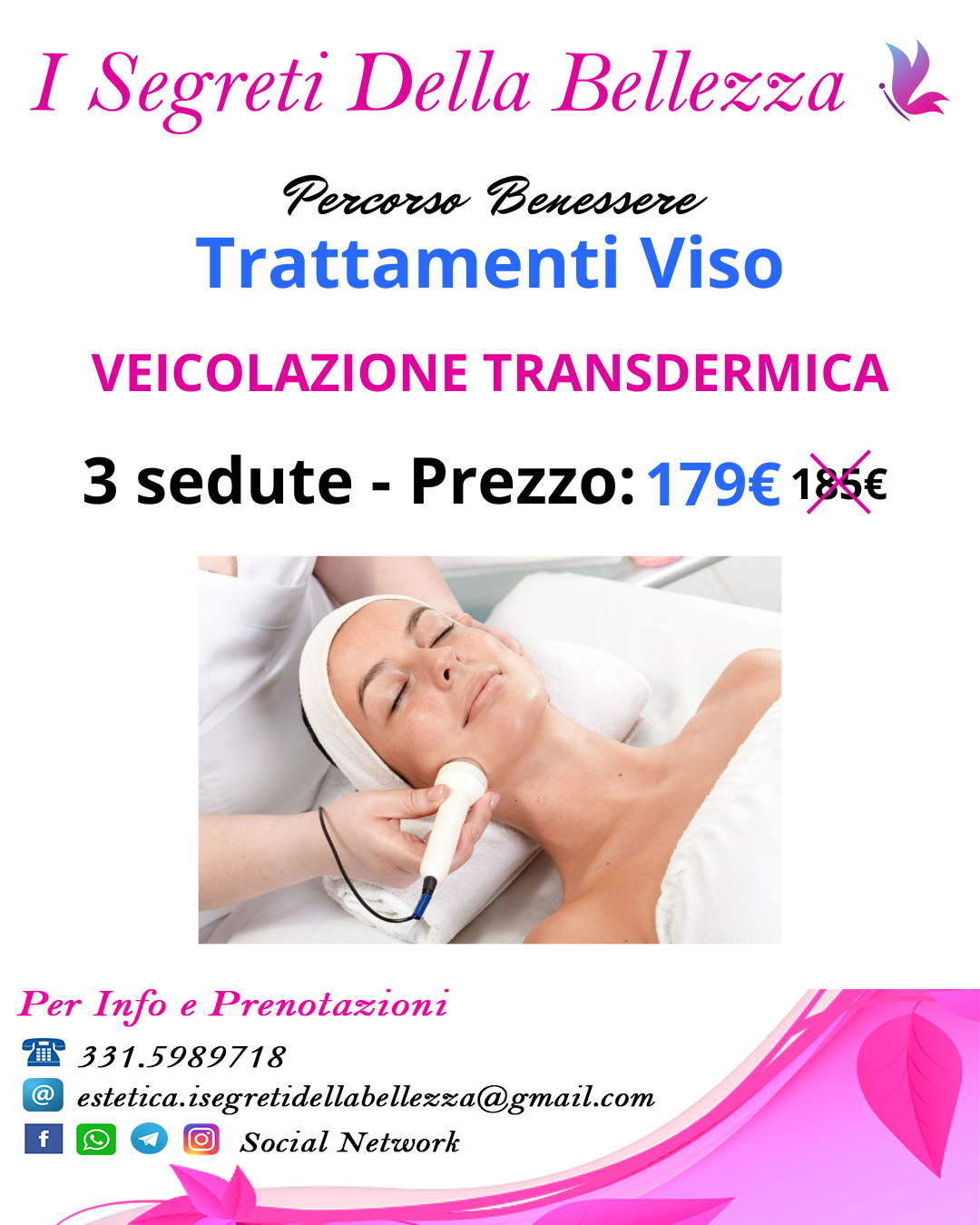 Promozione 3 trattamenti viso con elettroporatore