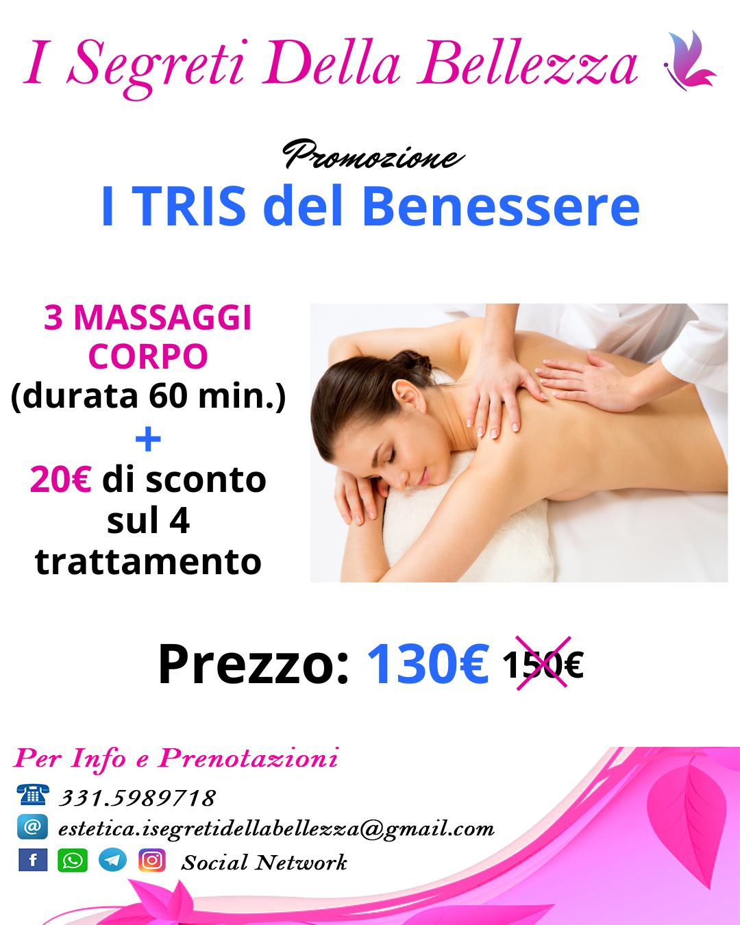 Promozione Gennaio 2023-TRIS del Benessere-3 massaggi corpo